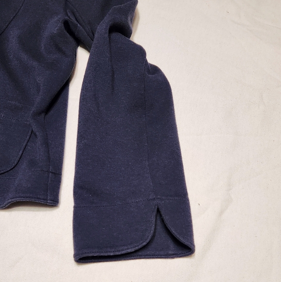 Coldwater Creek Knit Blazer Jacket Navy Blue Petite Large - Picture 7 of 9